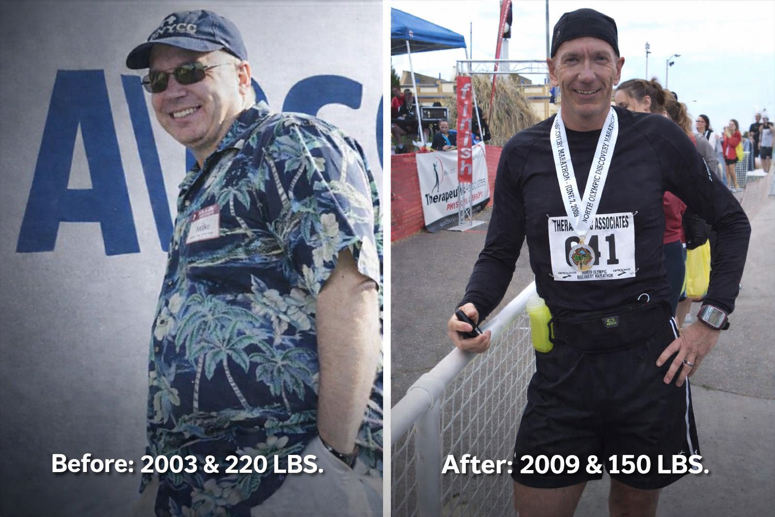 Mike's transformation before and after